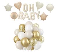 Vauki Lot de 82 Décorations pour Baby Shower Ballons en Aluminium Lettres, Décoration Baby Shower pour Gender Reveal, Motif, Kit Complet pour Célébration de Bébé et Fête de Grossesse