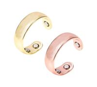 Vauki Sömni Lot de 2 bagues pour femme Ménopause magnétique en acier inoxydable Réduit le stress, aide au sommeil et réduction du stress pour homme et femme