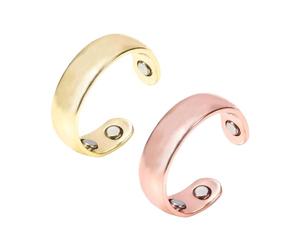 Vauki Sömni Lot de 2 bagues pour femme Ménopause magnétique en acier inoxydable Réduit le stress, aide au sommeil et réduction du stress pour homme et femme