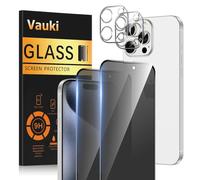 Vauki Verre Trempé Mat pour iPhone 15 Pro Anti Espion avec Protection Caméra Arrière [2+2 Pièces],Dureté 9H Vitre Film écran Mate Anti-Reflet Anti Rayures Anti Spy HD Transparent Matte Protecteur