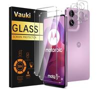 Vauki Verre Trempé pour Motorola Moto G24 5G/G24 Power avec Caméra Arrière Protecteur [2+2 Pièces],Dureté 9H Film de Vitre Protection écran Anti Rayures Sans Bulless Transparent HD Haute Sensibilité
