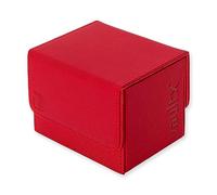 Vault X Boîte Ouverture latérale modulaire Exo-Tec pour plus de 100 cartes JCC, couvercle magnétique amovible, compatible avec les cartes Commander et Standard (Rouge)