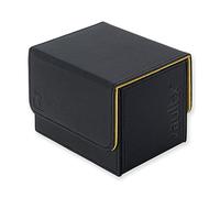 Vault X Boîte Ouverture latérale modulaire Exo-Tec pour plus de 100 cartes JCC, couvercle magnétique amovible, compatible avec les cartes Commander et Standard (Noir/Jaune)