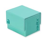 Vault X Boîte Ouverture latérale modulaire Exo-Tec pour plus de 100 cartes JCC, couvercle magnétique amovible, compatible avec les cartes Commander et Standard (Vert Menthe)