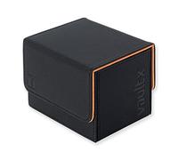 Vault X Boîte Ouverture latérale modulaire Exo-Tec pour plus de 100 cartes JCC, couvercle magnétique amovible, compatible avec les cartes Commander et Standard (Noir/Orange Electrique)