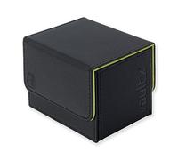 Vault X Boîte Ouverture latérale modulaire Exo-Tec pour plus de 100 cartes JCC, couvercle magnétique amovible, compatible avec les cartes Commander et Standard (Noir/Vert)