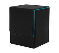 Vault X Boîte Ouverture par le haut modulaire Exo-Tec pour 100+ cartes JCC, couvercle magnétique amovible, compatible avec les cartes Commander et Standard (Noir/Bleu Electrique)