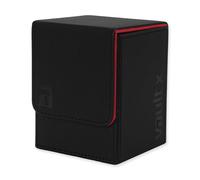 Vault X Boîte Ouverture par le haut modulaire Exo-Tec pour 100+ cartes JCC, couvercle magnétique, compatible avec les cartes Commander et Standard (Noir/Rouge)