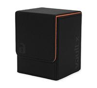 Vault X Boîte Ouverture par le haut modulaire Exo-Tec pour 100+ cartes JCC, couvercle magnétique, compatible avec les cartes Commander et Standard (Noir/Orange)