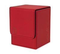 Vault X Boîte Ouverture par le haut modulaire Exo-Tec pour 100+ cartes JCC, couvercle magnétique, compatible avec les cartes Commander et Standard (Rouge)