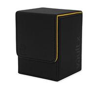 Vault X Boîte Ouverture par le haut modulaire Exo-Tec pour 100+ cartes JCC, couvercle magnétique, compatible avec les cartes Commander et Standard (Noir/Jaune)