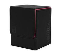 Vault X Boîte Ouverture par le haut modulaire Exo-Tec pour 100+ cartes JCC, couvercle magnétique, compatible avec les cartes Commander et Standard (Noir/Rose)