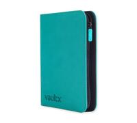 Vault X Classeur à fermeture éclair à 4 poches, 160 cartes, album Exo-Tec de qualité supérieure, 20 pages à chargement latéral, pour jeux de cartes à collectionner, sports, JCC (bleu sarcelle)