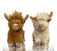 Vaulted Skulls & Co Lot de 2 jouets couineurs pour chien en forme de vache de 15,2 cm - Jouet couineur pour chien - Marron/marron clair
