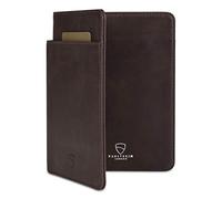 Vaultskin Housse Passeport en Cuir - Porte-Passeport RFID avec Compartiments Cartes et Organiseur de Voyage, Étui Passeport Fin et Élégant pour Déplacements (Marron, Kensington)