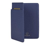 Vaultskin Kensington Housse Passeport en Cuir avec RFID, Bleu Mat