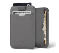 Vaultskin Porte-Cartes Homme en Cuir - Portefeuille avec Protection RFID, Étui Cartes Bancaires & Crédit, Carte RFID Blocker, Mini Portefeuille Slim Homme (Gris, Chelsea)