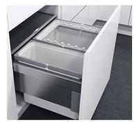 VAUTH-SAGEL Envi - Support pour sac poubelle - Cadre pour collecteur de déchets d'espace - Montage sous armoire - Support de sac poubelle pour la fixation sûre des sacs poubelles - Plastique gris lave