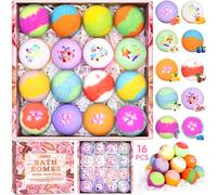 Vautvis Bombes De Bain Pour Femmes, Boule De Bain Femmes, Lot De 16 Coffret Cadeau Femme Boules De Bain, Bombes De Bain Moussant Aux Huiles Essentielles Naturels, Cadeau Noel Femme