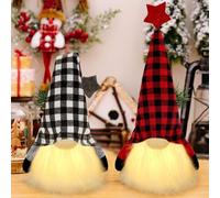 Vautvis Gnome De Noel, 2pcs Gnome Lumineux, Decoration Noel Interieur Maison Table, Decoration Noel Lumineuse, Père Noël Christmas Décoration, Cadeaux