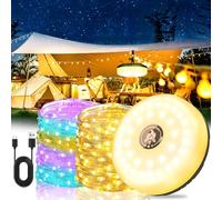 Vautvis Guirlande Lumineuse De Camping, 10m Guirlande Camping Rechargeable, 8 Modes D'éclairage, 2000mah, Dure Jusqu'à 12 Heures, Lampe Camping, Rgb Guirlande Lumineuse, Camping Car Accessoires