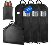 Vautvis Housses de Vetement, Lot de 3 Housses à Vêtements 100 * 60cm Housse de Protection pour Vêtements, Housse Costume, Housse Vetement à Suspendre pour Rangement, Manteau, Robes, Chemises