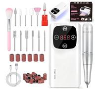 Vautvis Ponceuse Pour Ongles Professionnel, Lime A Ongle Electrique 45000 Rpm, 2 En 1 Machine A Ongle & Lampe UV Sèche Ongles, Nail Drill Set, Kit Manucure Professionnel Pour Ongles Acryliques Et Gels