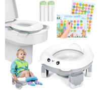 Vautvis Pot Bebe Toilette, Toilette Pliable Enfant, Réducteur Toilette, Pot Wc Enfant Pliable Voyage Pot Wc Bebe Toilette Pieds Antidérapants, Avec 40 Sacs Jetables, Sac De Rangement