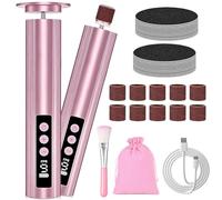 Vautvis Rapeuse Pieds Électrique, 2 en 1 Rappe Pieds Pédicure, 9 Vitesses Réglables Ponceuse Pieds Electrique, Soin Pied, Kit Pedicure pour Pied avec Disques Abrasifs à Gros Grain/Fin