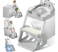 Vautvis Reducteur Toilette Enfant, Pliable Réducteurs De Toilettes Avec Escalier, Adaptateur Toilette Enfant Avec Rembourrage En PU, Anti-éclaboussures Et Antidérapant, Pour Garçons Et Filles Bébé
