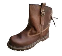 VAVENI Bottes courtes hommes en polaire et chaudes chevaliers, respirantes, antidérapantes, style rétro(marron,41.5)