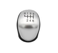 VAVGKDKPZB Poignée de levier de vitesse Pour Ford Kuga 2008-2021 Pommeau De Levier Vitesse En Cuir 5 6 Vitesses Bras Boule(Silver 6 speed)