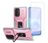 Vavies Coque pour Galaxy A57 5G/pour SamsungA57 SM-A576U - Coque avec protection d'écran en verre trempé et coque coulissante pour appareil photo, anneau magnétique, support de voiture antichoc pour