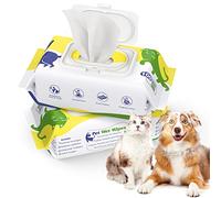 VavoPaw 2PCS Lingettes Nettoyantes pour Chien, 100 Pièces Lingettes Désodorisantes pour Animaux, Lingettes Épaisses Non Parfumées pour Toilettage des Yeux, Oreilles, Pattes Poil pour Chats, Naturelles