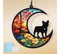 VavoPaw Cadeau Commémoratif pour Chien, Cadeau pour la Perte d'un Animal, Attrape Soleil Personnalisé pour Chien, Décorations en Mémoire Affectueuse pour Un Deuil, Tournesol & Bouledogue