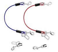 VavoPaw Ceinture de Sécurité pour Chien, Ceinture de Sécurité 32" pour Chien, Laisse pour Chien avec Boucles et Loquet, Harnais pour Petit, Moyen, Grand Chien ou Chat, Rouge + Bleu, 2 Paquets