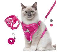 VavoPaw Ensemble Harnais et Laisse pour Chat Anti-évasion, Harnais Ajustable pour Chaton avec Bande Réfléchissante, Filet Respirant, Gilet de Sécurité Souple pour Chat, Chaton, Chiot, M, Magenta