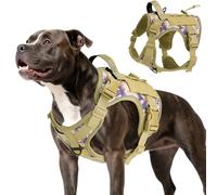 VavoPaw Harnais Tactique Chien, Harnais Chien Contrôle Facile & Anti Traction avec Panneau Molle et Bande Réfléchissante, Gilet Tactique pour Chiens Entraînement, Extérieur, Camouflage de Désert, M