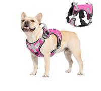 VavoPaw Harnais Tactique Chien, Harnais Chien Contrôle Facile & Anti Traction avec Panneau Molle et Bande Réfléchissante, Gilet Tactique pour Chiens Entraînement, Promenade, Extérieur, Rose, S