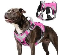 VavoPaw Harnais Tactique Chien, Harnais Chien Contrôle Facile & Anti Traction avec Panneau Molle et Bande Réfléchissante, Gilet Tactique pour Chiens Entraînement, Promenade, Extérieur, Rose, M
