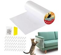 VavoPaw Protege Canape Griffe Chat, 30 * 500CM Protecteur de Meubles Anti-Rayures avec 50 Vis et 1 Grattoir, Protections pour Porte Mur en Tissu