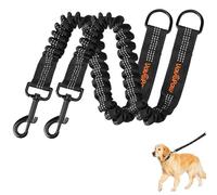 VavoPaw Rallonge de Laisse Élastique pour Chien, Rallonge pour Laisse Anti-Traction & Prévention des Blessures, Laisses pour Chiens avec Mousqueton Pivotant à 360° & Bande Réfléchissante, 2 Paquets