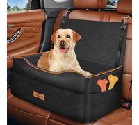 VavoPaw Siège de Voiture pour Chien, Siège d'Appoint Imperméable pour Chien avec Laisse de Sécurité, Sièges Arrière Amovible pour Moyenne ou 2 Petits Chiens de Moins de 50 Livres, Noir