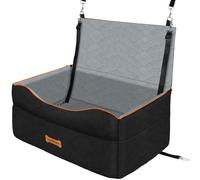 VavoPaw Siège de Voiture pour Grand Chien, Siège d'Appoint Imperméable pour Chien avec Laisse de Sécurité, Siège Arrière Amovible pour Moyenne ou 2 Petits Chiens de Moins de 60lbs, Noir/Gris