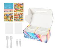 VAVPUP Boîte de rangement pour peinture diamant avec couvercle, cuillère, pinceau, boîte à accessoires, 1,7 cm de haut, pour art diamant, rangement des perles, catégorisation (B)