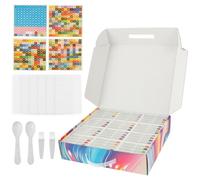 VAVPUP Boîte de rangement pour peinture diamant avec couvercle, cuillère, pinceau, boîte à accessoires, 1,7 cm de haut, pour art diamant, rangement des perles, catégorisation (A)