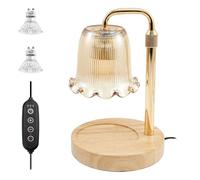 VAVPUP Chauffe-bougie avec minuteur, réglable en hauteur, lampe à fondre la cire, lumière de fusion à intensité variable sûre, décoration de salon, lumière vintage avec 2 ampoules pour chambre à