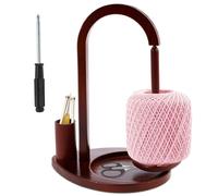 VAVPUP Dérouleur de laine, porte-fil en bois, support magnétique stable, rotation à 360 °, support de pelotes de laine avec rainure de rangement, enrouleur de laine polyvalent pour tricot et crochet