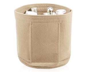 VAVPUP Insert de portefeuille en feutre, rond, léger, pour sacs à main, avec compartiment, 20 x 20 x 20 cm, seau portable pour sacs de voyage, organiseur rond de sac (beige)