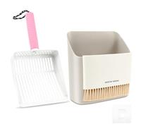 VAVPUP Kit de pelle à litière pour chat, multi-usages, balai portable et pelle à poussière, en métal solide, peu encombrant, pour le nettoyage de la maison (rose)
